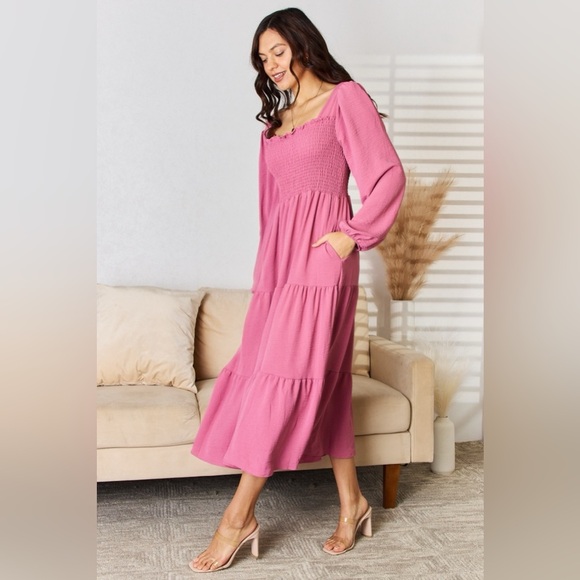 Culture Code Ruffle Trim Smocked Tiered Dress - Picture 5 of 6